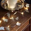 Silver LED leaf string lights product photo default T