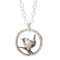 Sterling silver Wren necklace by Blackbird Jewellery product photo side T