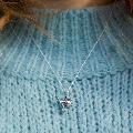 Sterling silver Robin necklace by Blackbird Jewellery product photo side T