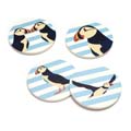 RSPB Puffin striped coasters, set of 4 product photo default T