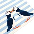 RSPB Puffin striped tea towel product photo side T