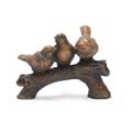 Three birds on a branch bronze ornament product photo default T