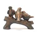 Three birds on a branch bronze ornament product photo front T