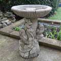 Twin owl cast stone bird bath product photo default T