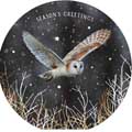 Winter creatures owl and hedgehog Christmas cards, pack of 10 (2 designs) product photo side T