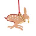 Wooden Hare with bell Christmas tree decoration product photo default T