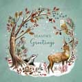 Woodland wreaths Christmas cards, pack of 10 (2 designs) product photo back T