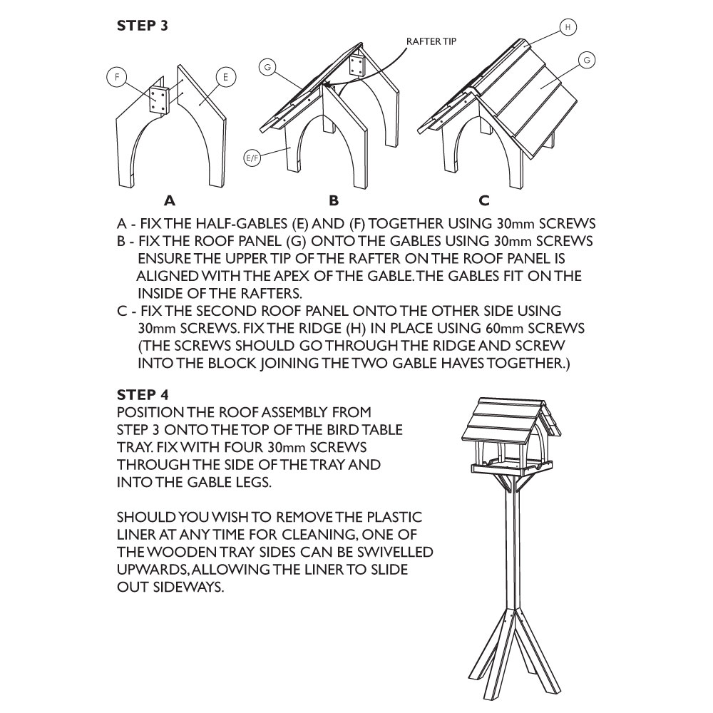 Gothic bird table - Free standing bird tables